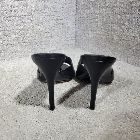 Veronica Beard Mirren Women's Size 6 US Black Leather Chain Stiletto Mule Sandal - Picture 4 of 8